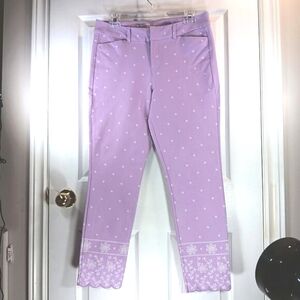 Old Navy Ankle Pants Croped Mid-Rise Stretch Lilac White Women's Size 10 NWOT